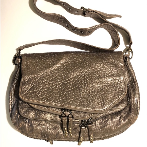 Henri Bendel Gold Leather Shoulder/ Crossbody Bag